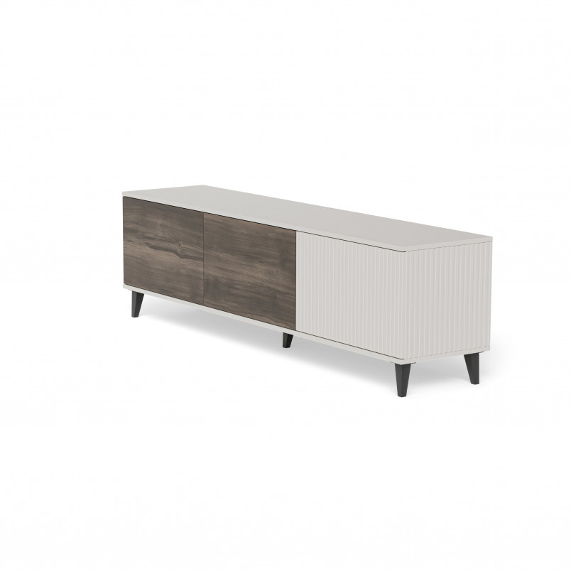 Szafka rtv na nóżkach Random II RTV-2 180x40cm kaszmir / orzech / czarny Halmar