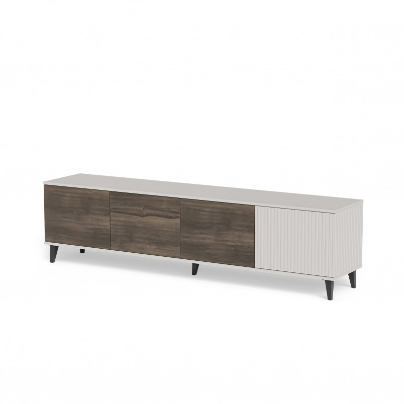 Szafka rtv na nóżkach Random II RTV-3 200x40cm kaszmir / orzech / czarny Halmar