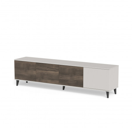 Szafka rtv na nóżkach Random II RTV-3 200x40cm kaszmir / orzech / czarny Halmar