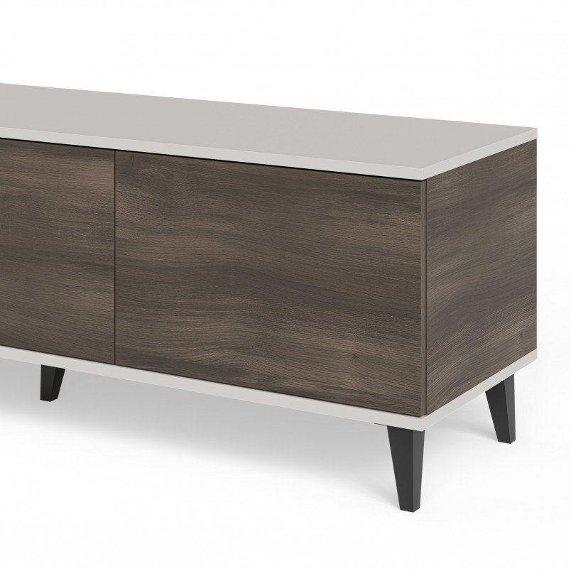 Szafka rvt na nóżkach Random II RTV-1 150x40cm kaszmir / orzech / czarny Halmar