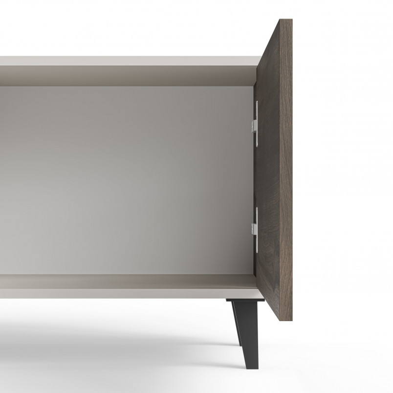 Szafka rtv na nóżkach Random II RTV-2 180x40cm kaszmir / orzech / czarny Halmar