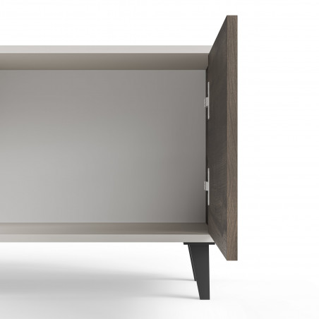Szafka rtv na nóżkach Random II RTV-2 180x40cm kaszmir / orzech / czarny Halmar