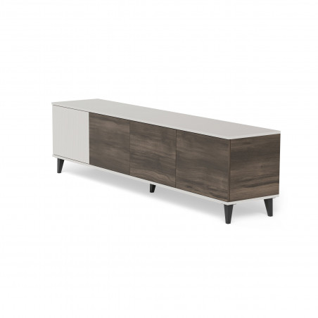 Szafka rtv na nóżkach Random II RTV-3 200x40cm kaszmir / orzech / czarny Halmar