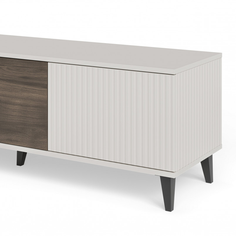 Szafka rvt na nóżkach Random II RTV-1 150x40cm kaszmir / orzech / czarny Halmar