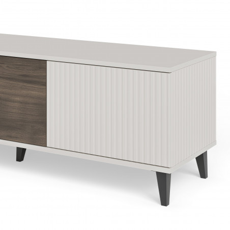 Szafka rvt na nóżkach Random II RTV-1 150x40cm kaszmir / orzech / czarny Halmar