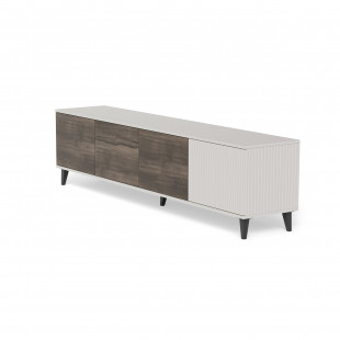 Szafka rtv na nóżkach Random II RTV-3 200x40cm kaszmir / orzech / czarny Halmar