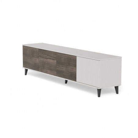 Szafka rtv na nóżkach Random II RTV-3 200x40cm kaszmir / orzech / czarny Halmar