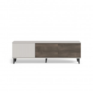 Szafka rvt na nóżkach Random II RTV-1 150x40cm kaszmir / orzech / czarny Halmar