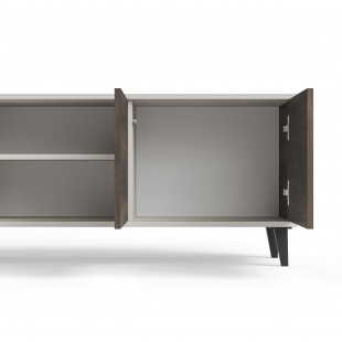 Szafka rtv na nóżkach Random II RTV-3 200x40cm kaszmir / orzech / czarny Halmar