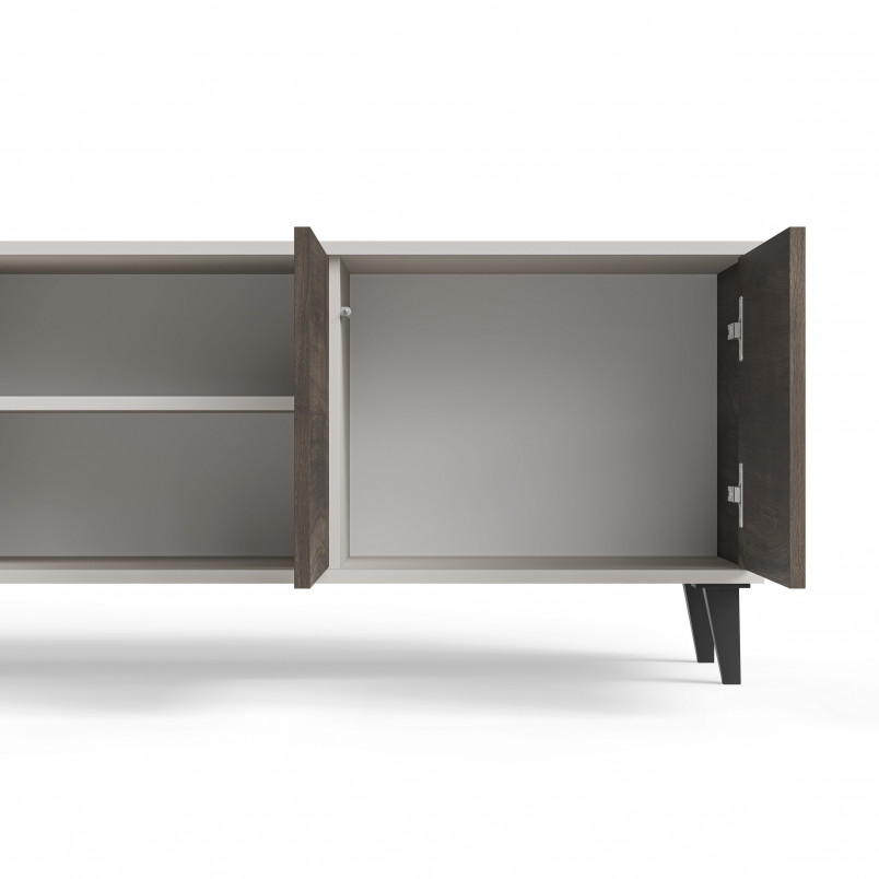 Szafka rtv na nóżkach Random II RTV-3 200x40cm kaszmir / orzech / czarny Halmar