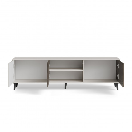 Szafka rtv na nóżkach Random II RTV-2 180x40cm kaszmir / orzech / czarny Halmar