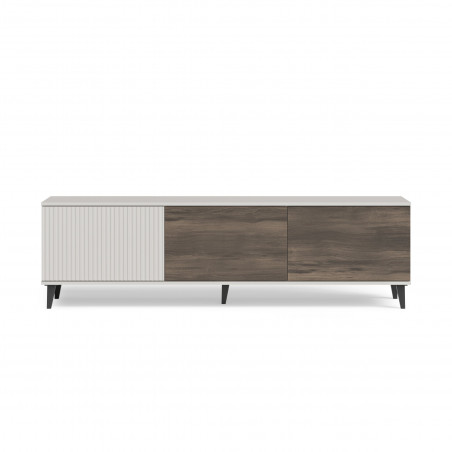 Szafka rtv na nóżkach Random II RTV-2 180x40cm kaszmir / orzech / czarny Halmar