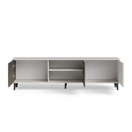 Szafka rtv na nóżkach Random II RTV-2 180x40cm kaszmir / orzech / czarny Halmar