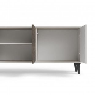 Szafka rtv na nóżkach Random II RTV-3 200x40cm kaszmir / orzech / czarny Halmar