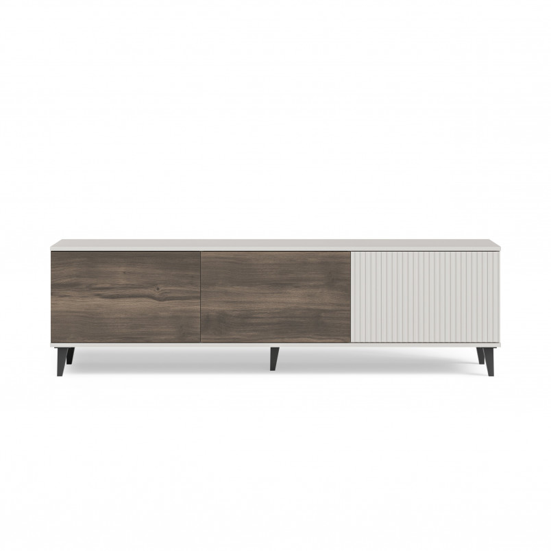 Szafka rtv na nóżkach Random II RTV-2 180x40cm kaszmir / orzech / czarny Halmar