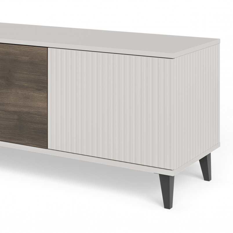 Szafka rtv na nóżkach Random II RTV-3 200x40cm kaszmir / orzech / czarny Halmar