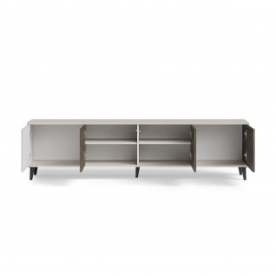 Szafka rtv na nóżkach Random II RTV-3 200x40cm kaszmir / orzech / czarny Halmar