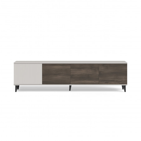 Szafka rtv na nóżkach Random II RTV-3 200x40cm kaszmir / orzech / czarny Halmar