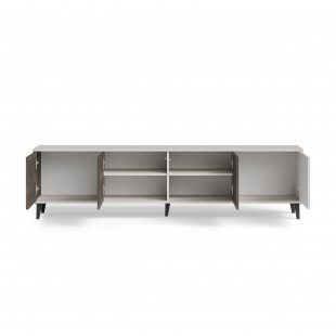 Szafka rtv na nóżkach Random II RTV-3 200x40cm kaszmir / orzech / czarny Halmar