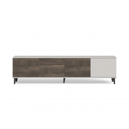 Szafka rtv na nóżkach Random II RTV-3 200x40cm kaszmir / orzech / czarny Halmar