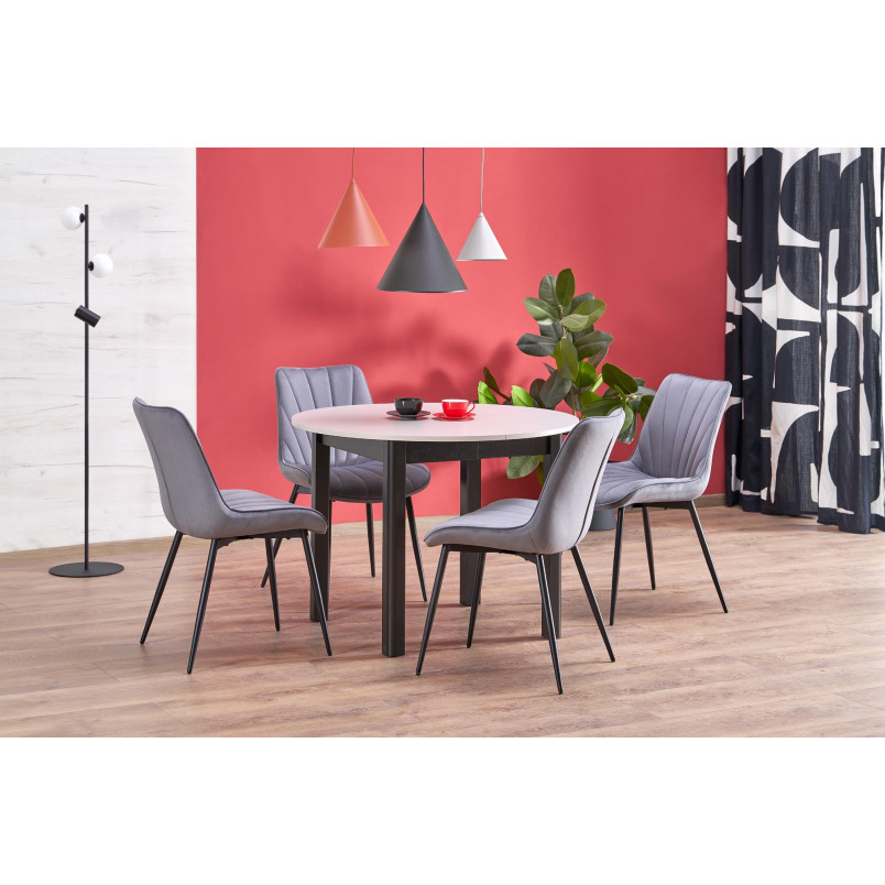 Stół okrągły rozkładany Ringo 102cm kaszmir / czarny Halmar