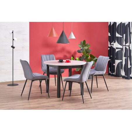 Stół okrągły rozkładany Ringo 102cm kaszmir / czarny Halmar