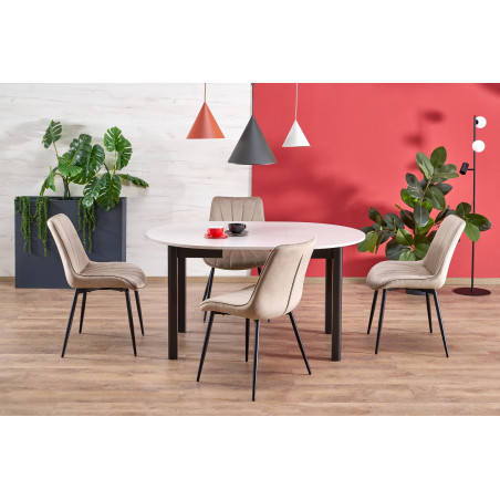 Stół okrągły rozkładany Ringo 102cm kaszmir / czarny Halmar