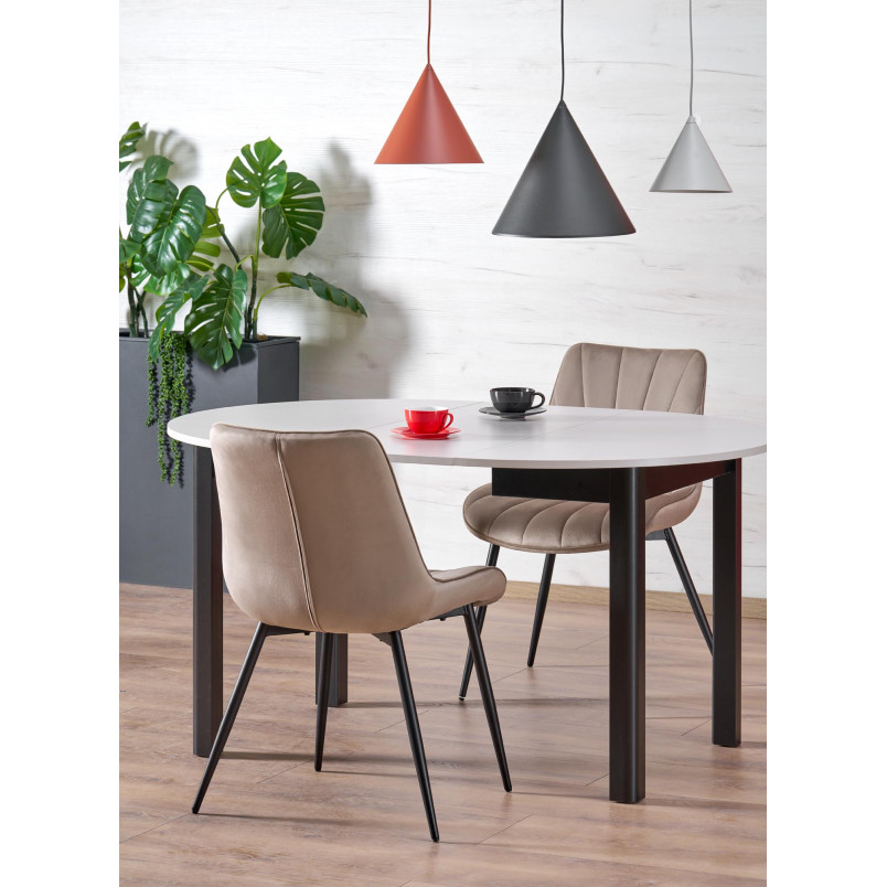 Stół okrągły rozkładany Ringo 102cm kaszmir / czarny Halmar