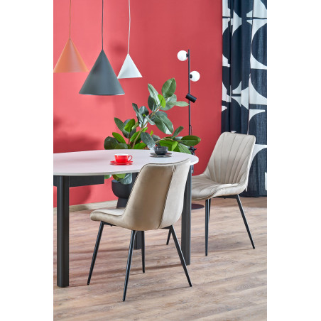 Stół okrągły rozkładany Ringo 102cm kaszmir / czarny Halmar
