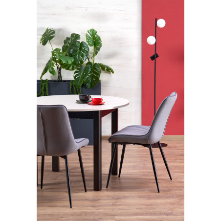 Stół okrągły rozkładany Ringo 102cm kaszmir / czarny Halmar