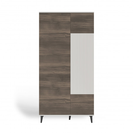 Szafa na nóżkach Random II S-1 182x90cm kaszmir / orzech / czarny Halmar