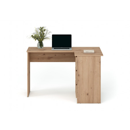 Biurko narożne z szufladami Bega 124cm dąb artisan Halmar
