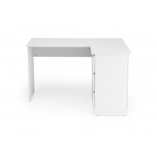 Biurko narożne z szufladami Bega 124cm białe Halmar