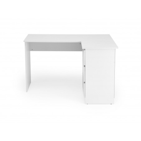Biurko narożne z szufladami Bega 124cm białe Halmar