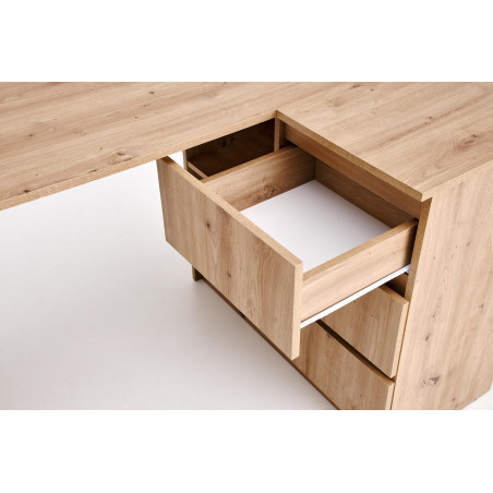 Biurko narożne z szufladami Bega 124cm dąb artisan Halmar