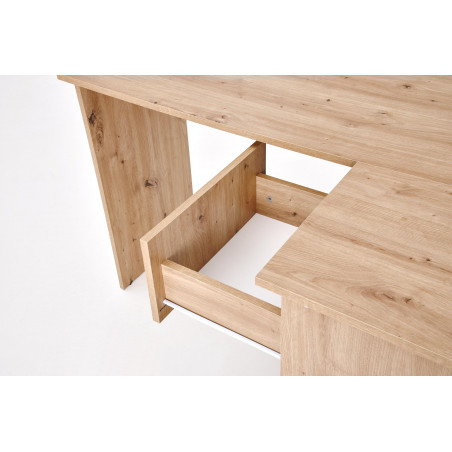 Biurko narożne z szufladami Bega 124cm dąb artisan Halmar