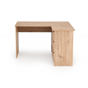 Biurko narożne z szufladami Bega 124cm dąb artisan Halmar