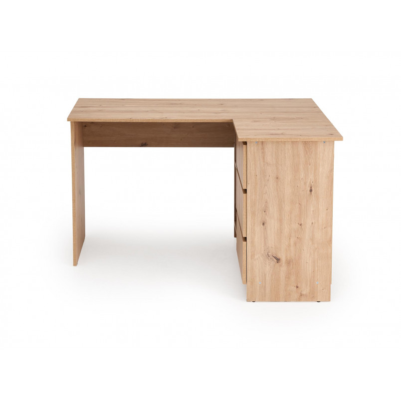 Biurko narożne z szufladami Bega 124cm dąb artisan Halmar