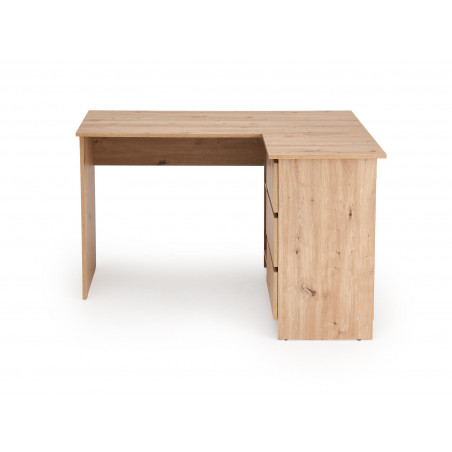 Biurko narożne z szufladami Bega 124cm dąb artisan Halmar