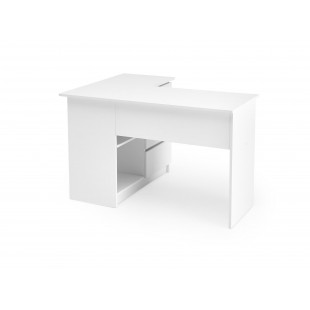 Biurko narożne z szufladami Bega 124cm białe Halmar