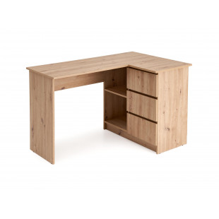Biurko narożne z szufladami Bega 124cm dąb artisan Halmar