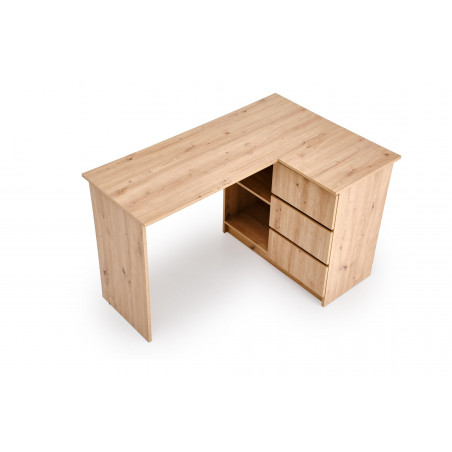 Biurko narożne z szufladami Bega 124cm dąb artisan Halmar