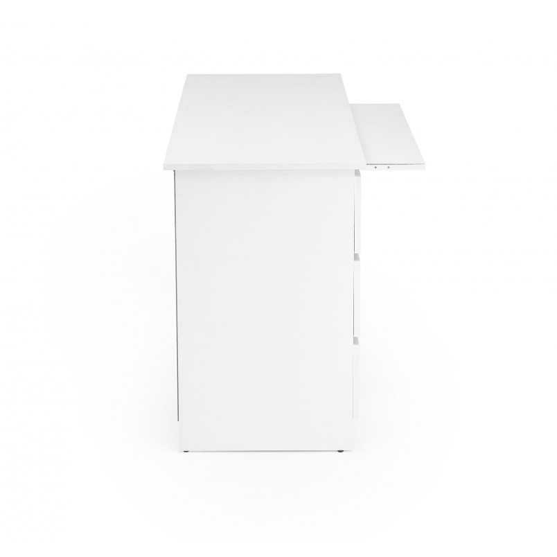 Biurko z szufladami i wysuwaną półka na klawiaturę Cino 120x50cm białe Halmar