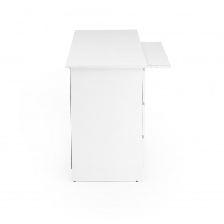 Biurko z szufladami i wysuwaną półka na klawiaturę Cino 120x50cm białe Halmar