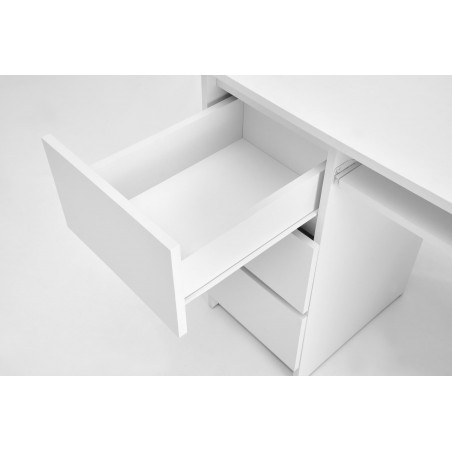 Biurko z szufladami i wysuwaną półka na klawiaturę Cino 120x50cm białe Halmar