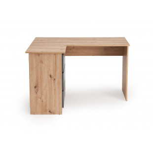 Biurko narożne z szufladami Bega 124cm dąb artisan / grafitowy Halmar