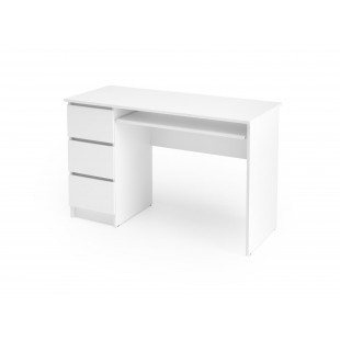 Biurko z szufladami i wysuwaną półka na klawiaturę Cino 120x50cm białe Halmar