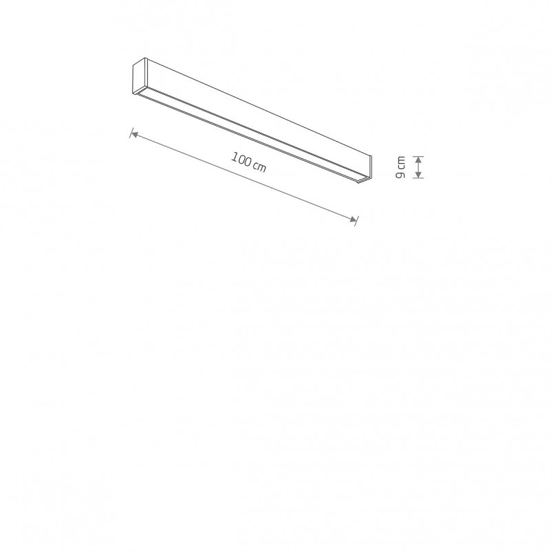 Plafon podłużny do łazienki Outline LED 300K M 100x9cm czarny Nowodvorski