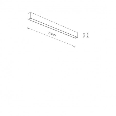 Plafon podłużny do łazienki Outline LED 300K M 100x9cm czarny Nowodvorski