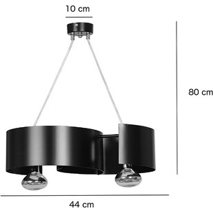 Lampa wisząca podwójna nowoczesna Vixon 44 czarna marki Emibig